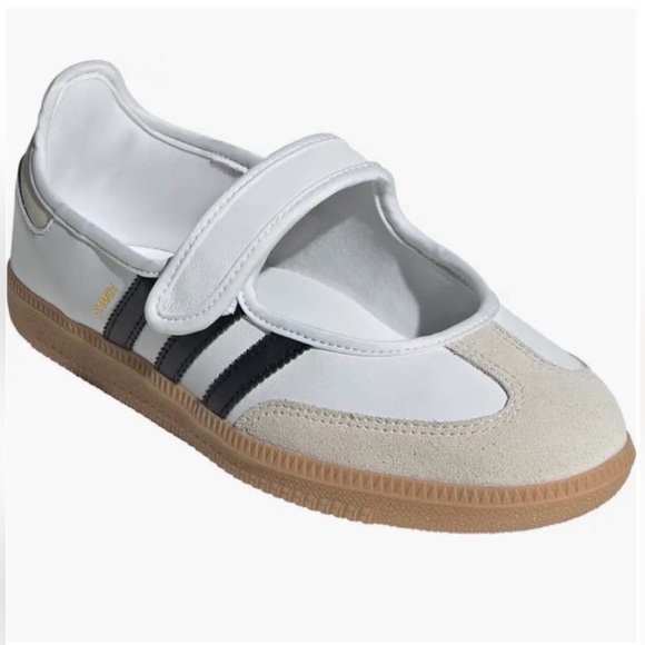 adidas Classic Samba Mary Jane Sneakers in Cloud White/Alumina/Core Black NWT - Picture 2 of 15